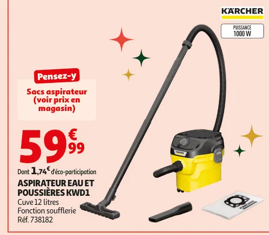 Offre: Aspirateur eau et poussières kwd1