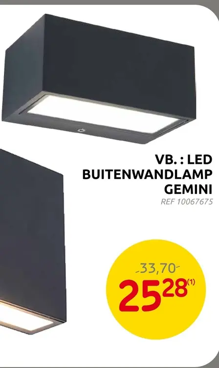 Promotie: Led buitenwandlamp gemini