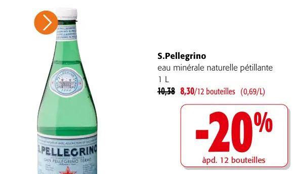 Offre: Eau minérale naturelle pétillante 1 L