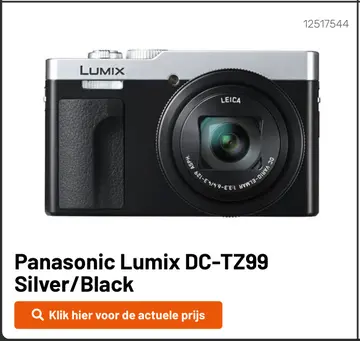 Aanbieding: Panasonic Lumix DC-TZ99 Silver/Black