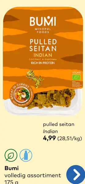 Promotie: Pulled seitan Indian