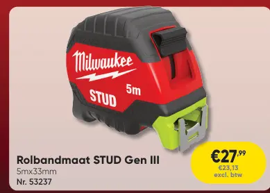Promotie: Rolbandmaat STUD Gen III