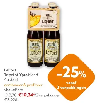 Aanbieding: LeFort Tripel of Ypra blond