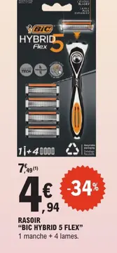 Offre: RASOIR "BIC HYBRID 5 FLEX"