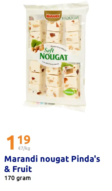 Promotie: Marandi nougat Pinda's & Fruit