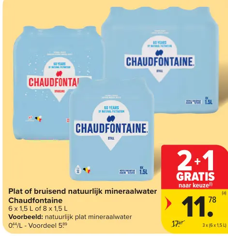 Promotie: Plat of bruisend natuurlijk mineraalwater