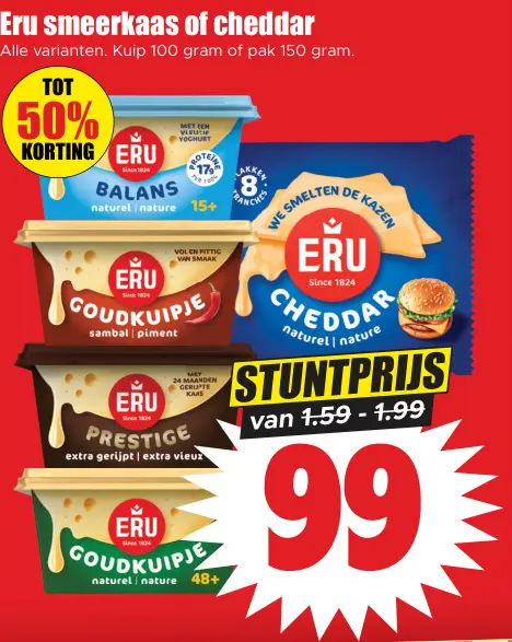 Aanbieding: Smeerkaas of cheddar