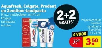 Aanbieding: Aquafresh, Colgate, Prodent en Zendium tandpasta