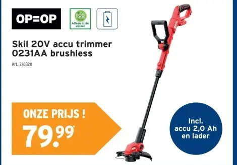 Promotie: 20V accu trimmer 0231AA brushless