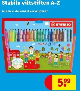 Aanbieding: viltstiften A-Z