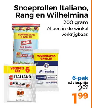 Aanbieding: Snoeprollen Italiano, Rang en Wilhelmina