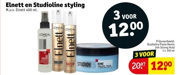 Aanbieding: Elnett en Studioline styling