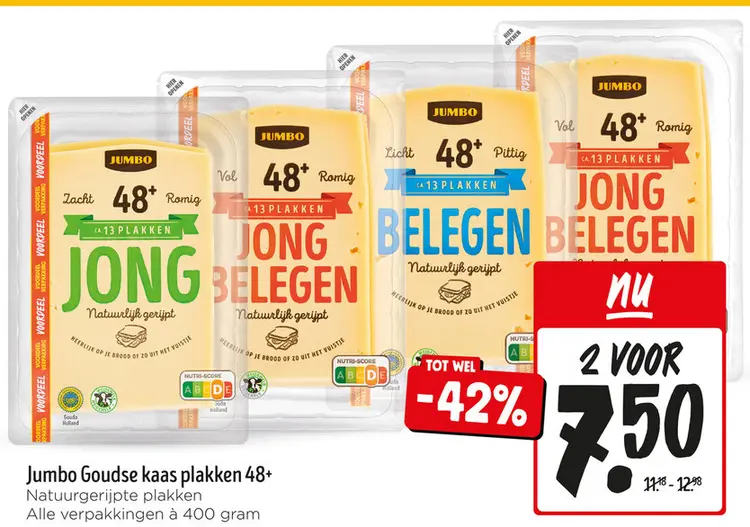 Aanbieding: Goudse kaas plakken 48+