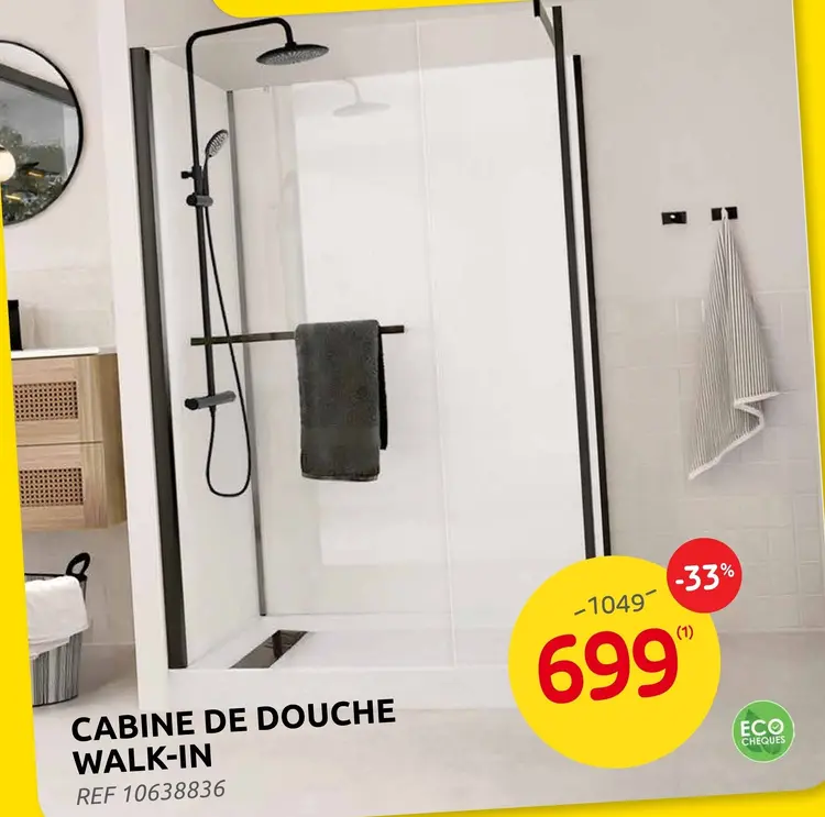 Offre: Cabine de douche walk-in