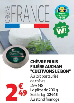 Offre: Auchan Chèvre frais