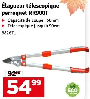Offre: Élagueur télescopique perroquet RR900T