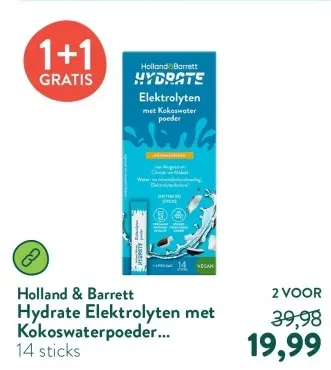 Aanbieding: Hydrate Elektrolyten met Kokoswaterpoeder