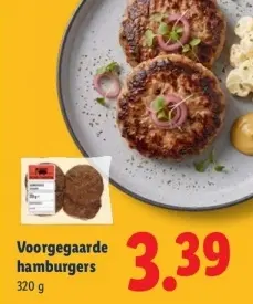 Aanbieding: Voorgegaarde hamburgers