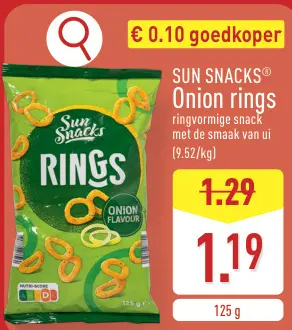 Promotie: SUN SNACKS Onion rings