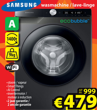 Offre: SAMSUNG lave-linge ecobubble