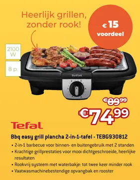 Aanbieding: Bbq easy grill plancha 2-in-1-tafel - TEBG930