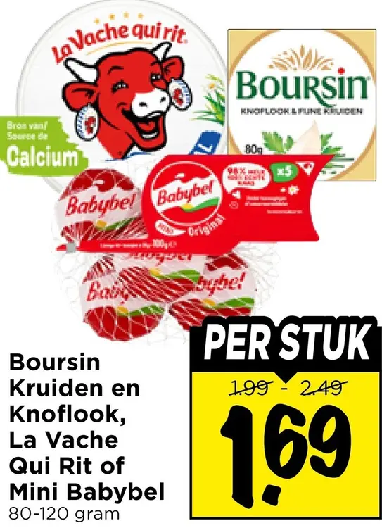 Aanbieding: Kruiden en Knoflook, La Vache Qui Rit of Mini Babybel