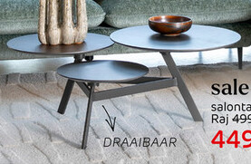 Aanbieding: Raj, Salontafel Draaibaar - Ca. 120 X 100 Cm - Primo Laminato