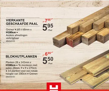 Aanbieding: Vierkante geschaafde paal
