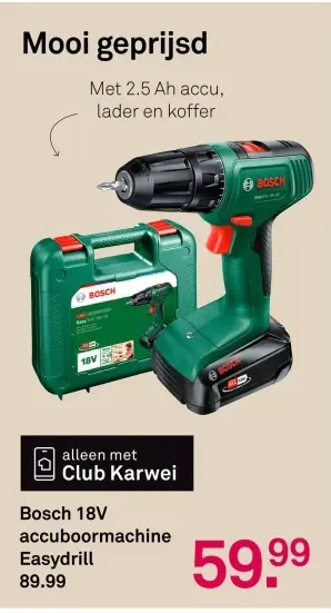 Aanbieding: Bosch 18V accuboormachine Easydrill