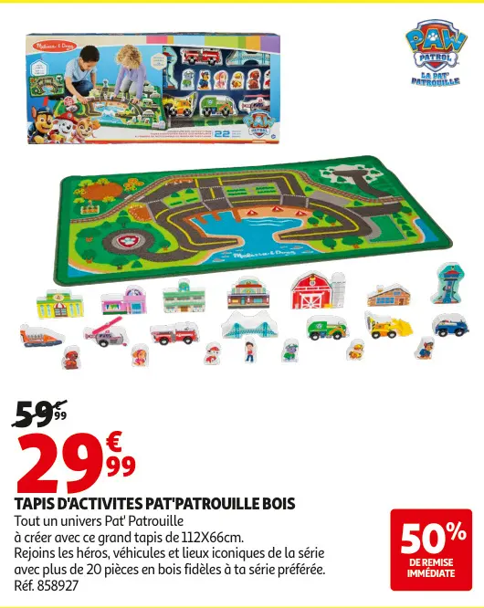 Aanbieding: Tapis d'activites pat'patrouille bois