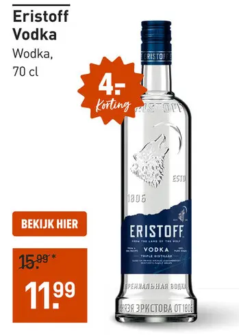 Aanbieding: Eristoff Vodka 70CL