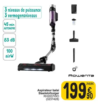 Offre: Aspirateur balai / Steelstofzuiger RH2037WO