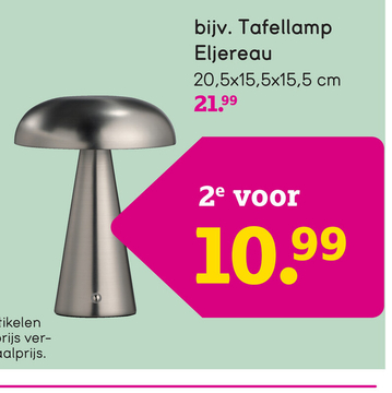 Aanbieding: Tafellamp Eljereau - zilver - Ø14 x 20,5 cm