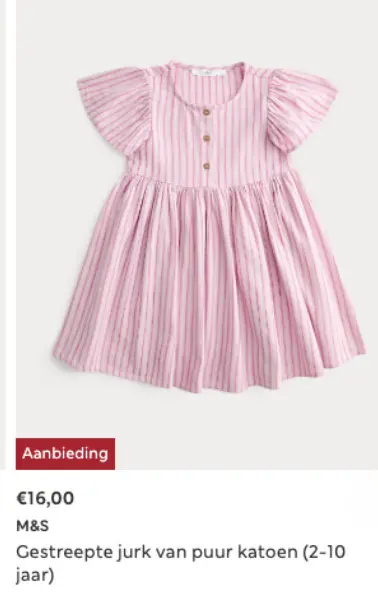 Promotie: Gestreepte jurk van puur katoen