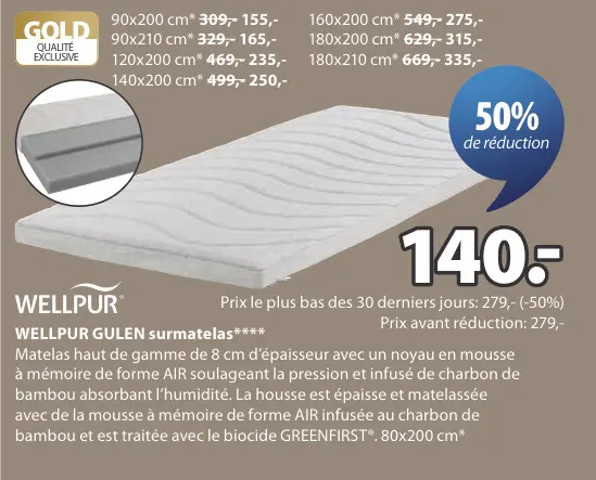 Offre: GULEN surmatelas
