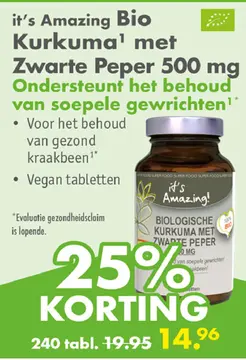 Aanbieding: it's Amazing Bio Kurkuma¹ met Zwarte Peper 