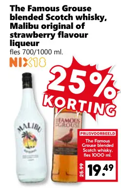 Aanbieding: Blended Scotch whisky, original of strawberry flavour liqueur