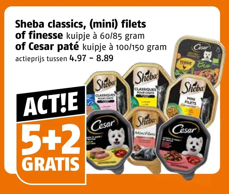 Aanbieding: Sheba classics, (mini) filets of finesse of Cesar paté