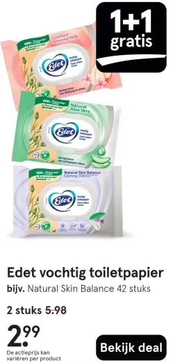 Aanbieding: Edet vochtig toiletpapier