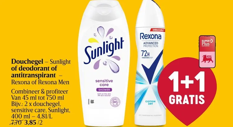 Promotie: Douchegel of deodorant of antitranspirant
