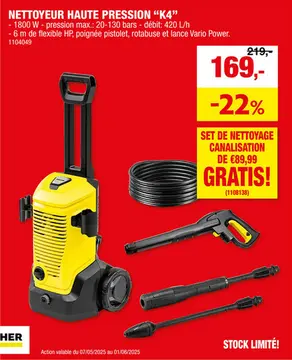 Offre: Kà¤rcher K4 nettoyeur haute pression 1800W