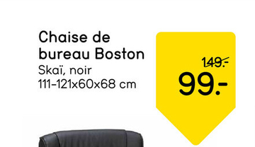 Offre: Chaise de bureau Boston - noire