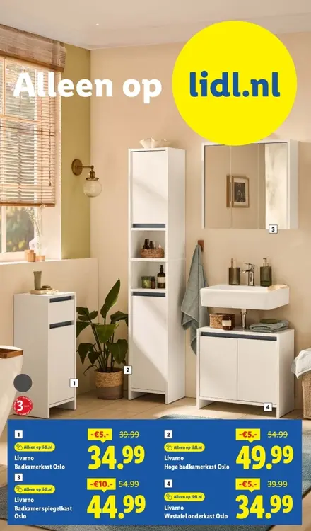 Aanbieding: Badkamerkast, spiegelkast of wastafel onderkast