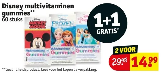 Aanbieding: Disney multivitaminen gummies