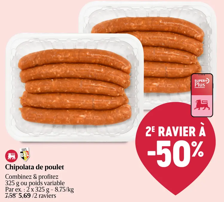Offre: Chipolata de poulet