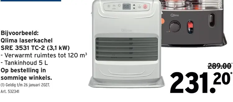 Promotie: Qlima laserkachel SRE 3531 TC-2 (3,1 kW)