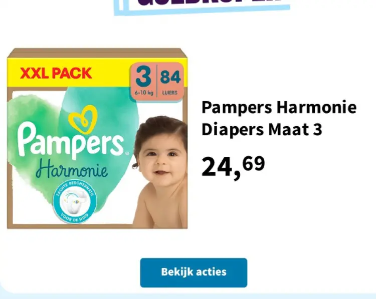Promotie: Pampers Harmonie Diapers Maat 3
