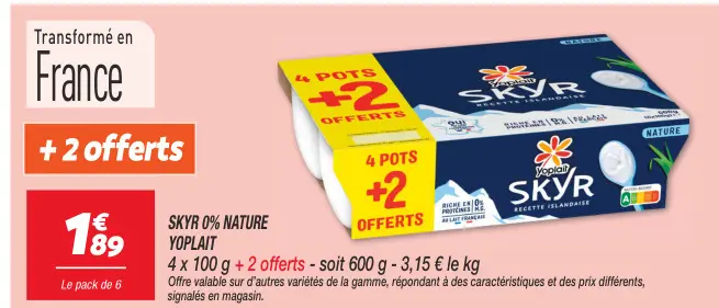Offre: Skyr 0% nature