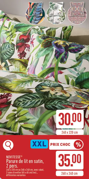 Offre: Parure de lit en satin, 2 pers.