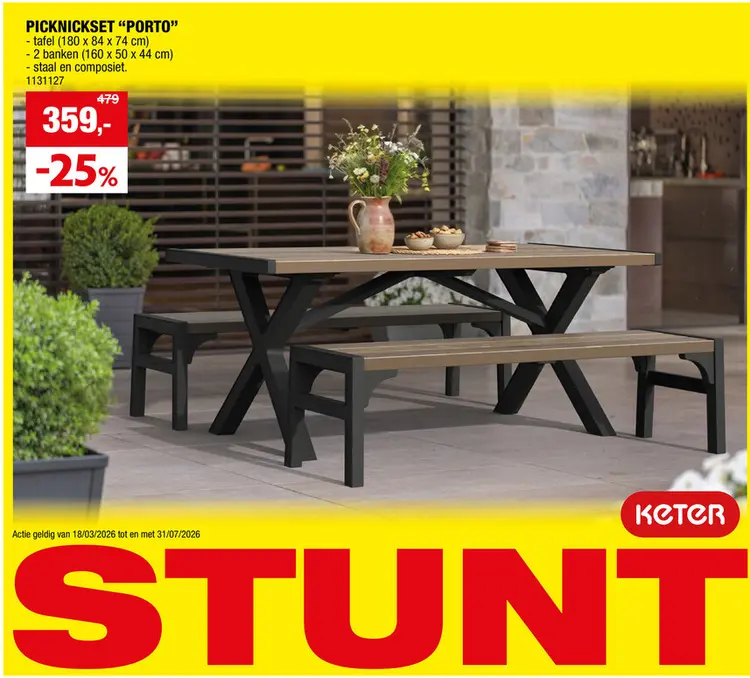 Promotie: Porto picnic set walnoot